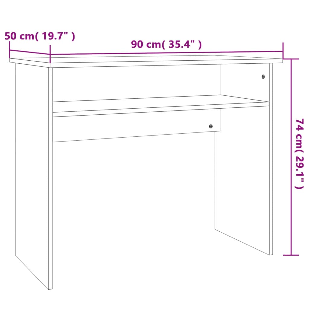 Desk Concrete Grey 90x50x74 cm Wood Material