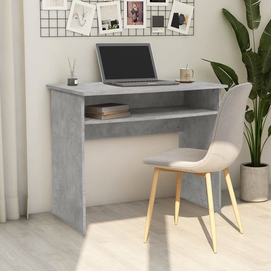 Desk Concrete Grey 90x50x74 cm Wood Material