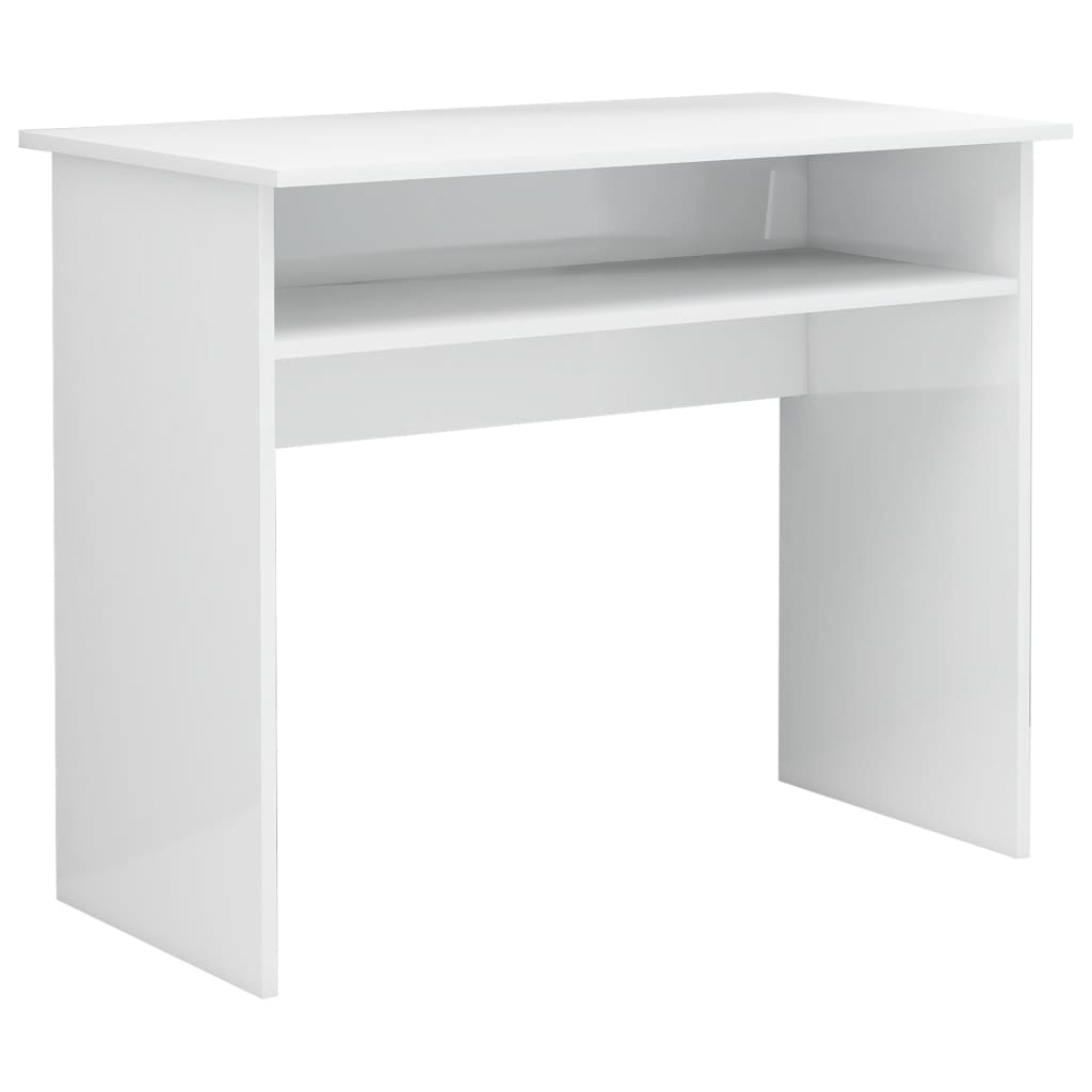 Bureau blanc brillant 90x50x74 cm en bois