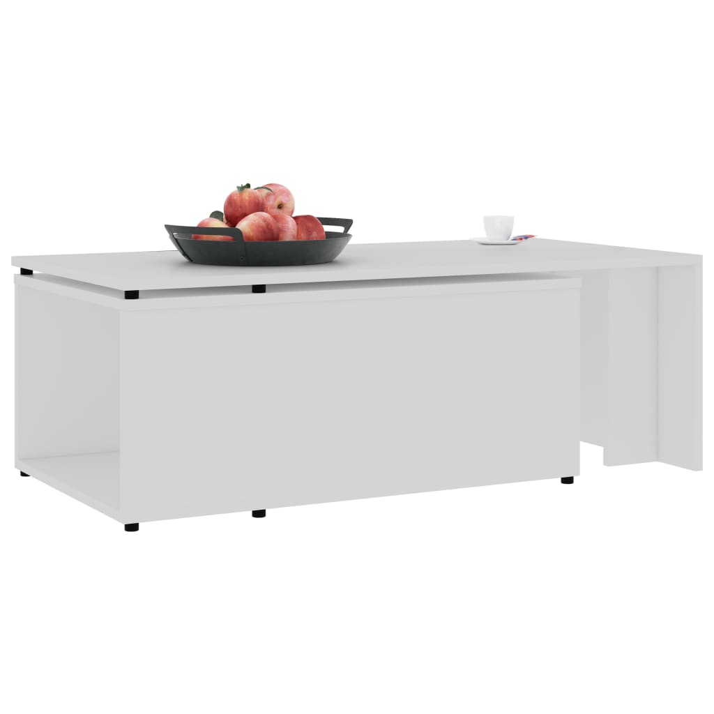 Table basse blanche 150x50x35 cm en bois