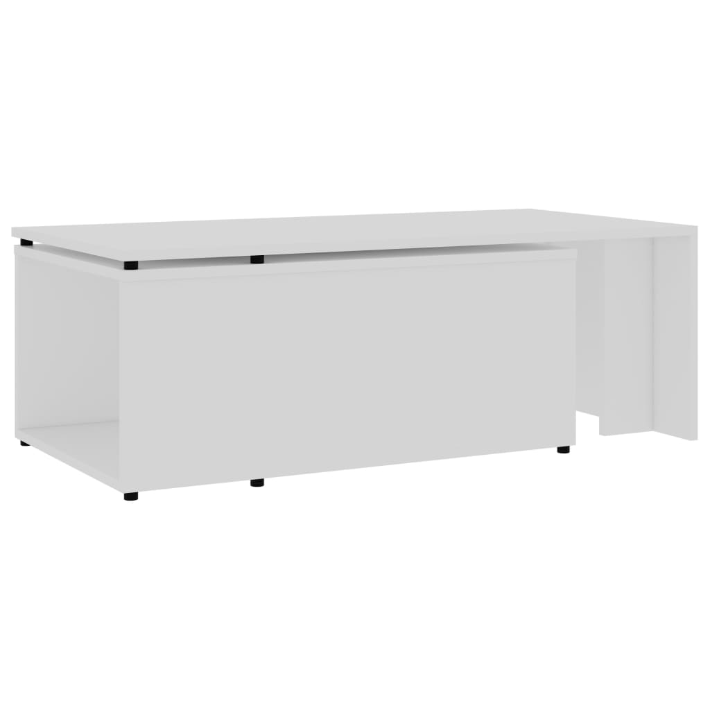 Table basse blanche 150x50x35 cm en bois