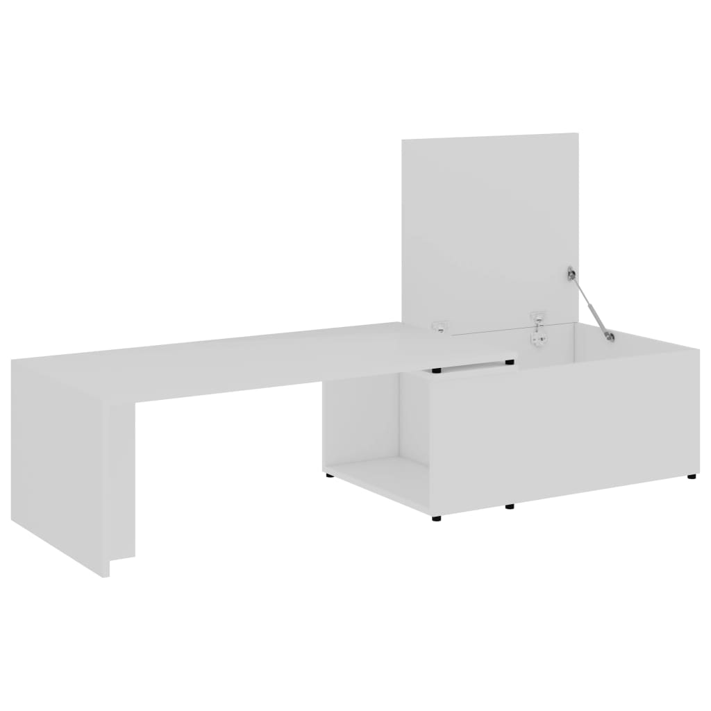 Table basse blanche 150x50x35 cm en bois