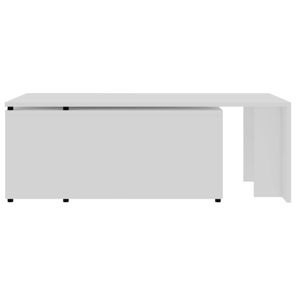 Table basse blanche 150x50x35 cm en bois