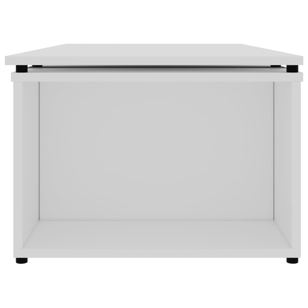 Table basse blanche 150x50x35 cm en bois