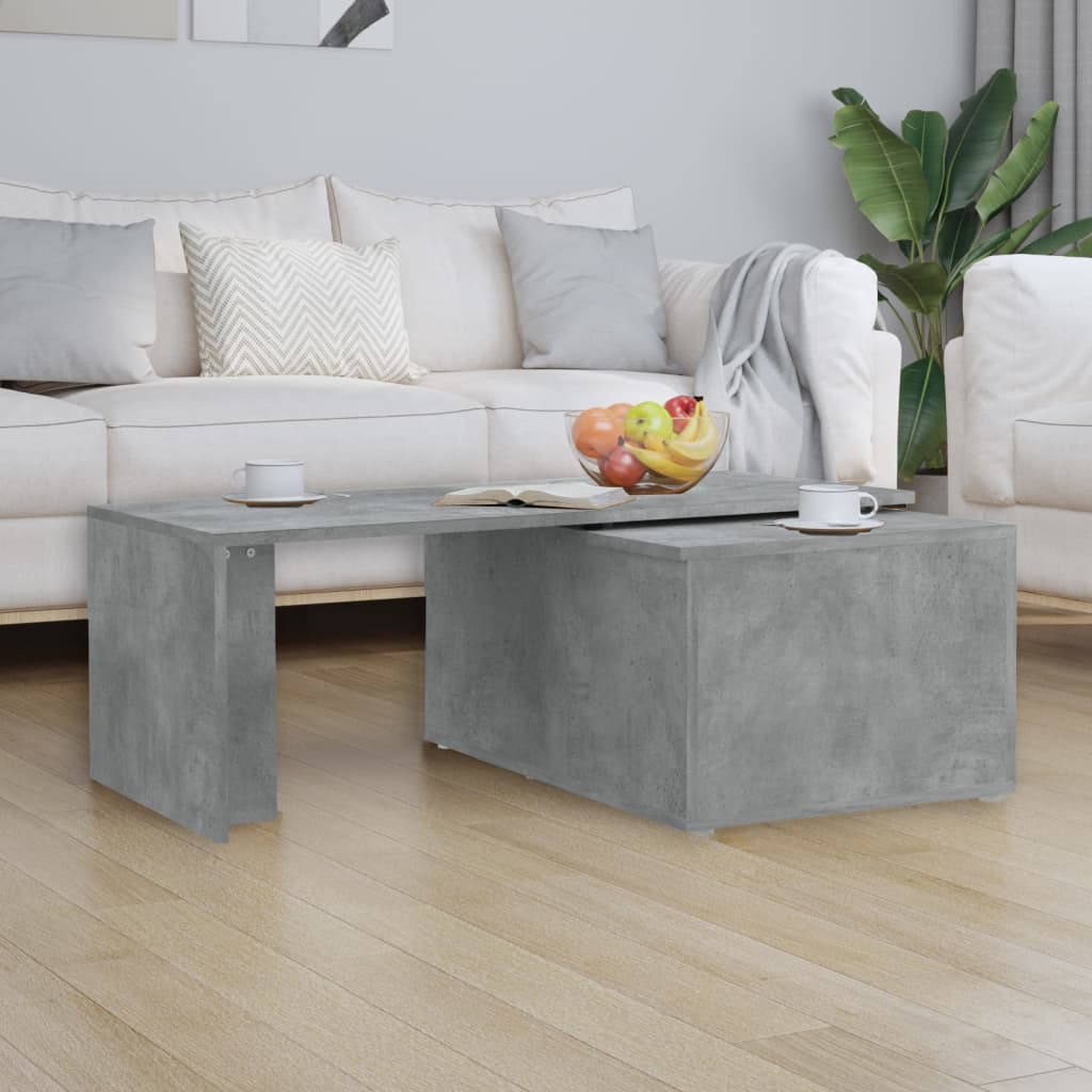 Table basse gris béton 150x50x35 cm en bois