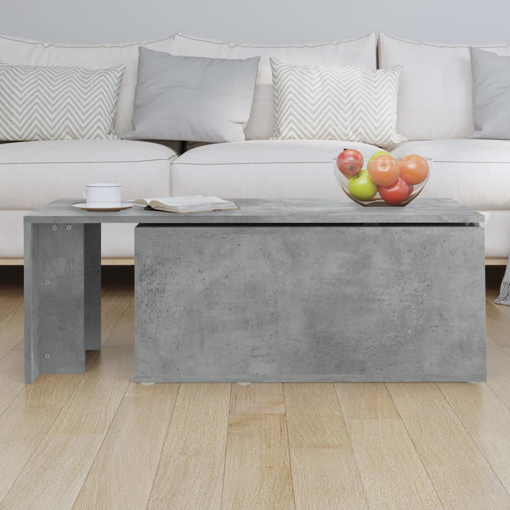 Table basse gris béton 150x50x35 cm en bois