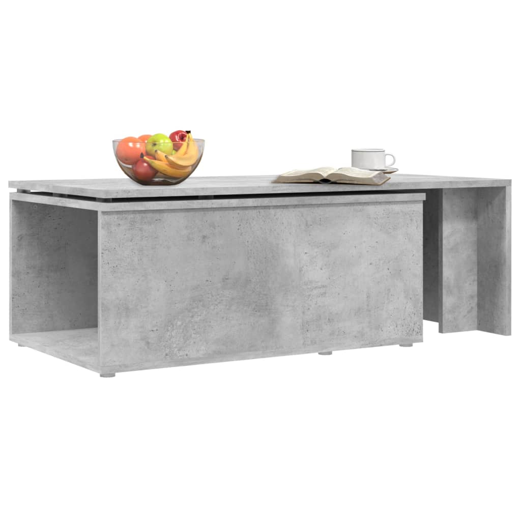 Table basse gris béton 150x50x35 cm en bois