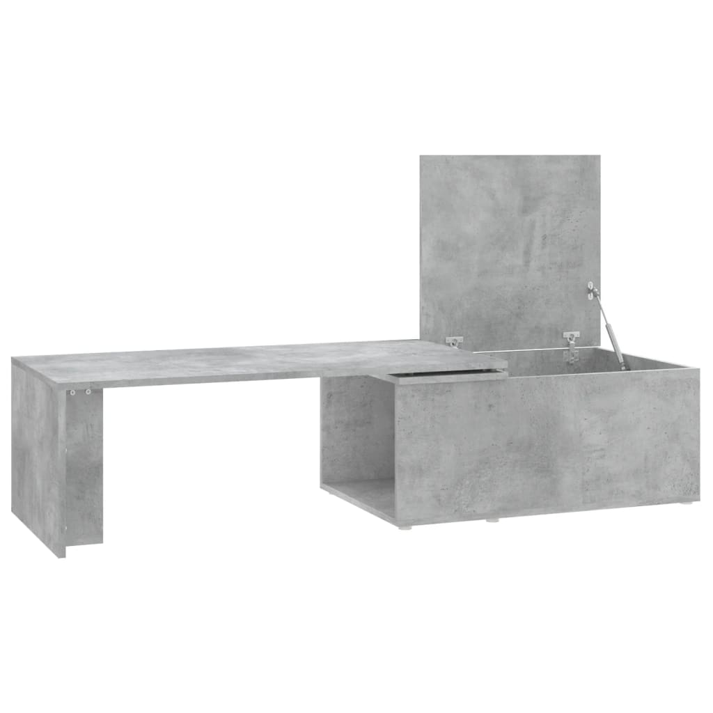 Table basse gris béton 150x50x35 cm en bois