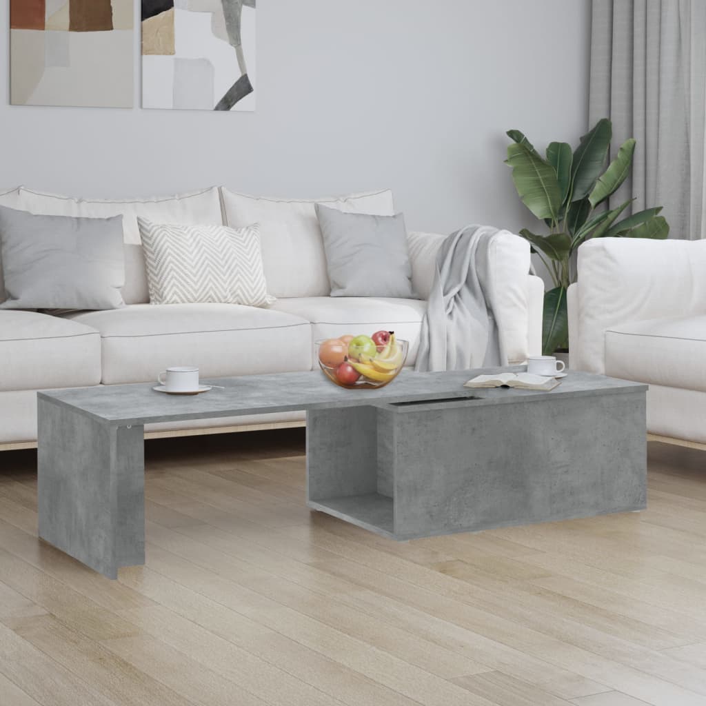 Table basse gris béton 150x50x35 cm en bois