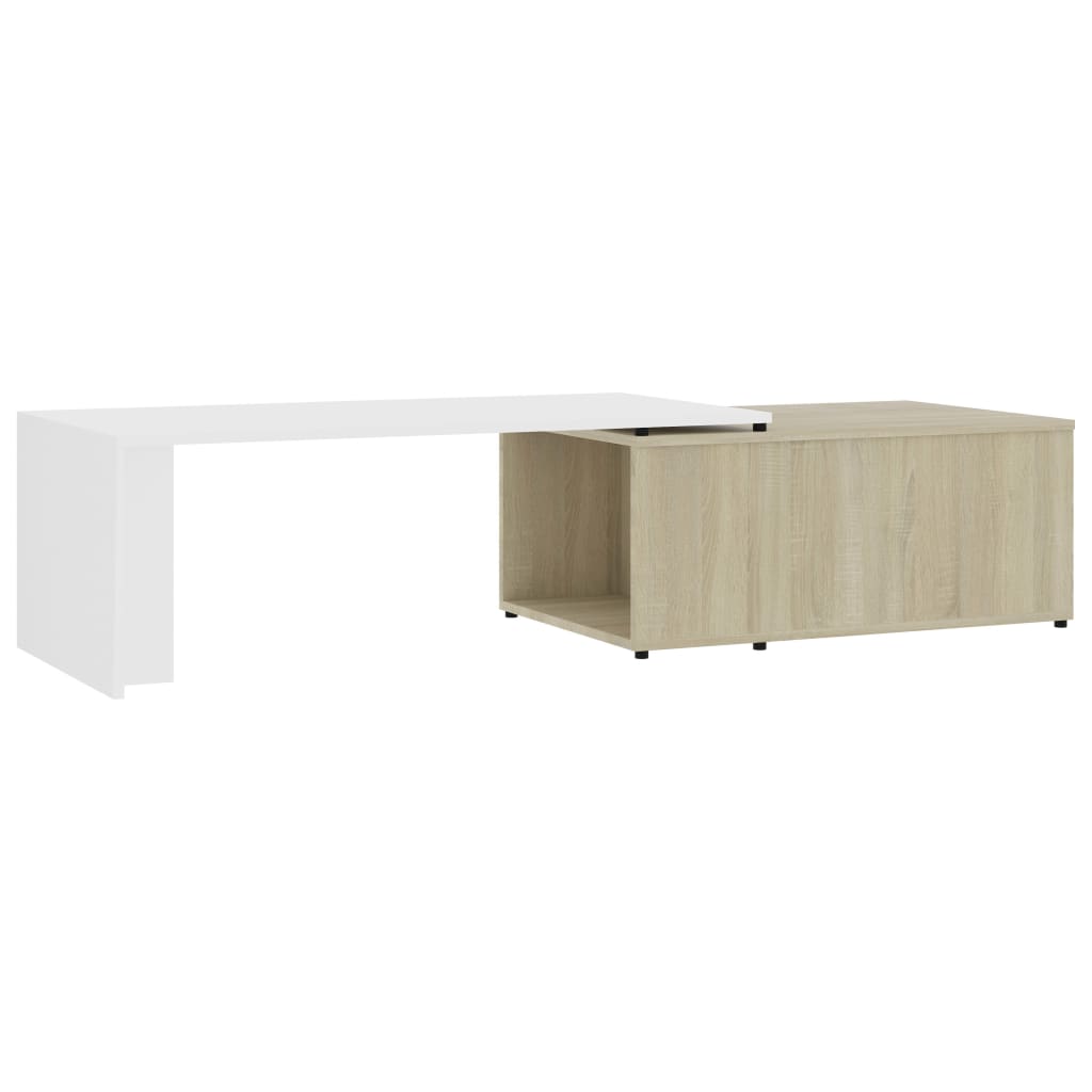 Couchtisch Weiß Sonoma-Eiche 150x50x35 cm Holzwerkstoff