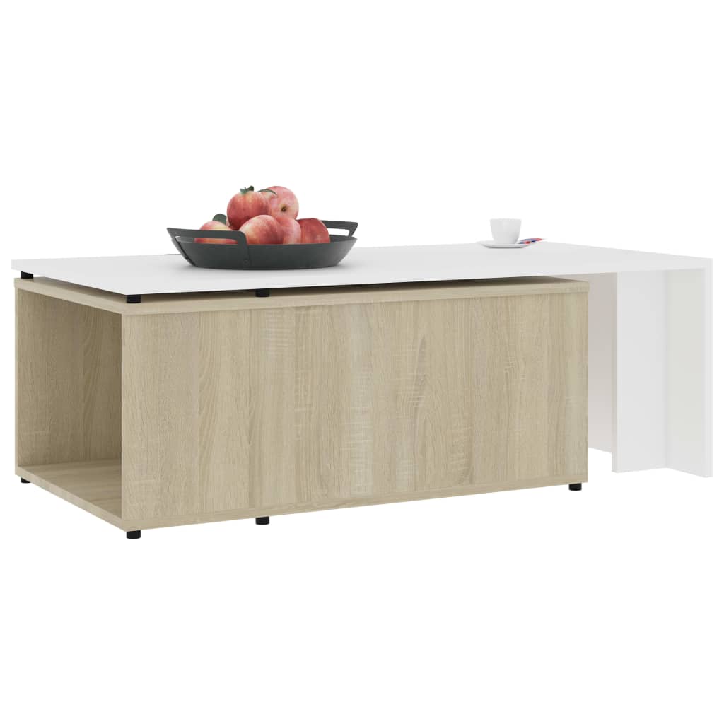 Couchtisch Weiß Sonoma-Eiche 150x50x35 cm Holzwerkstoff