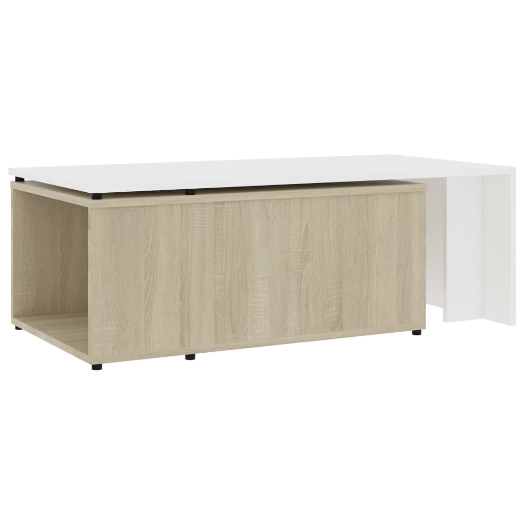 Couchtisch Weiß Sonoma-Eiche 150x50x35 cm Holzwerkstoff