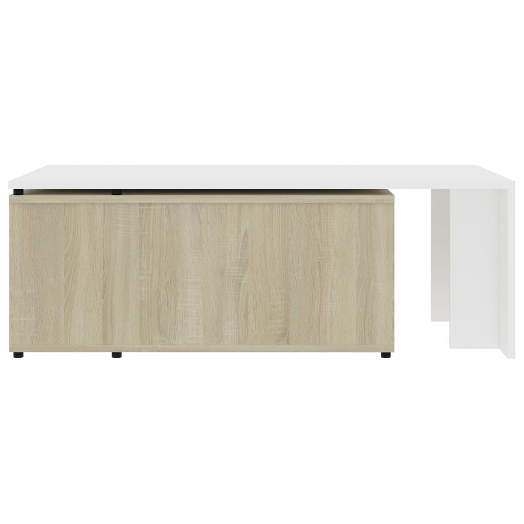 Couchtisch Weiß Sonoma-Eiche 150x50x35 cm Holzwerkstoff