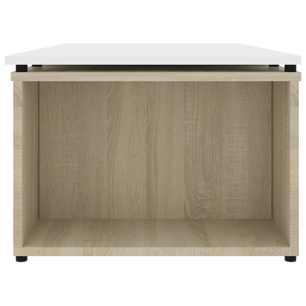 Couchtisch Weiß Sonoma-Eiche 150x50x35 cm Holzwerkstoff
