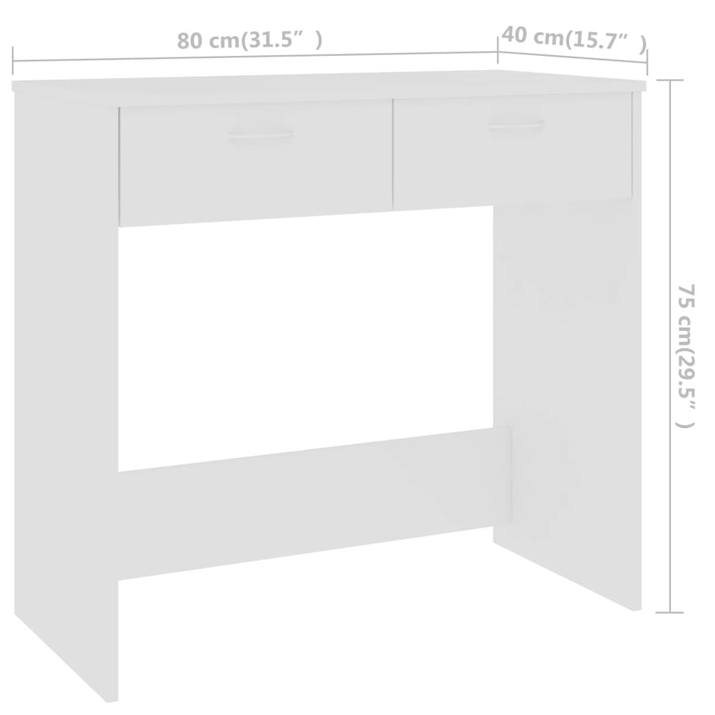 Bureau blanc 80×40×75 cm matériau bois