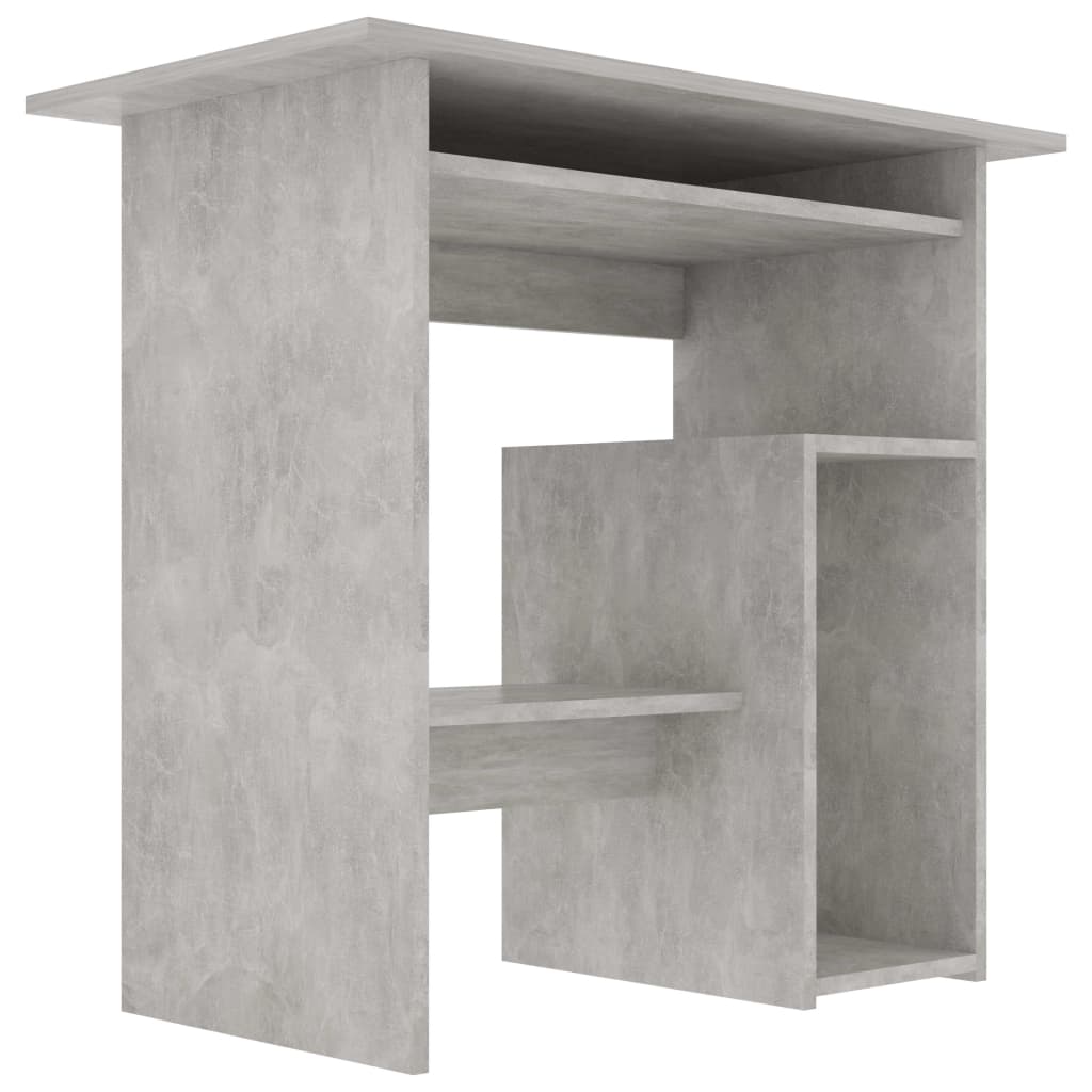 Bureau gris béton 80x45x74 cm en bois