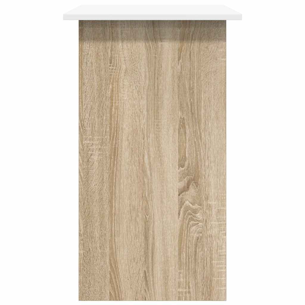 Bureau blanc et chêne Sonoma 80x45x74 cm matériau bois
