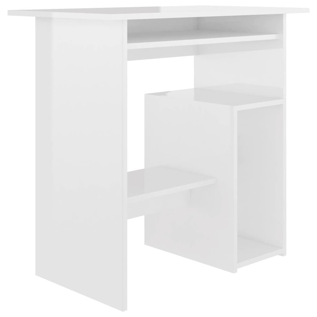 Bureau blanc brillant 80x45x74 cm en bois