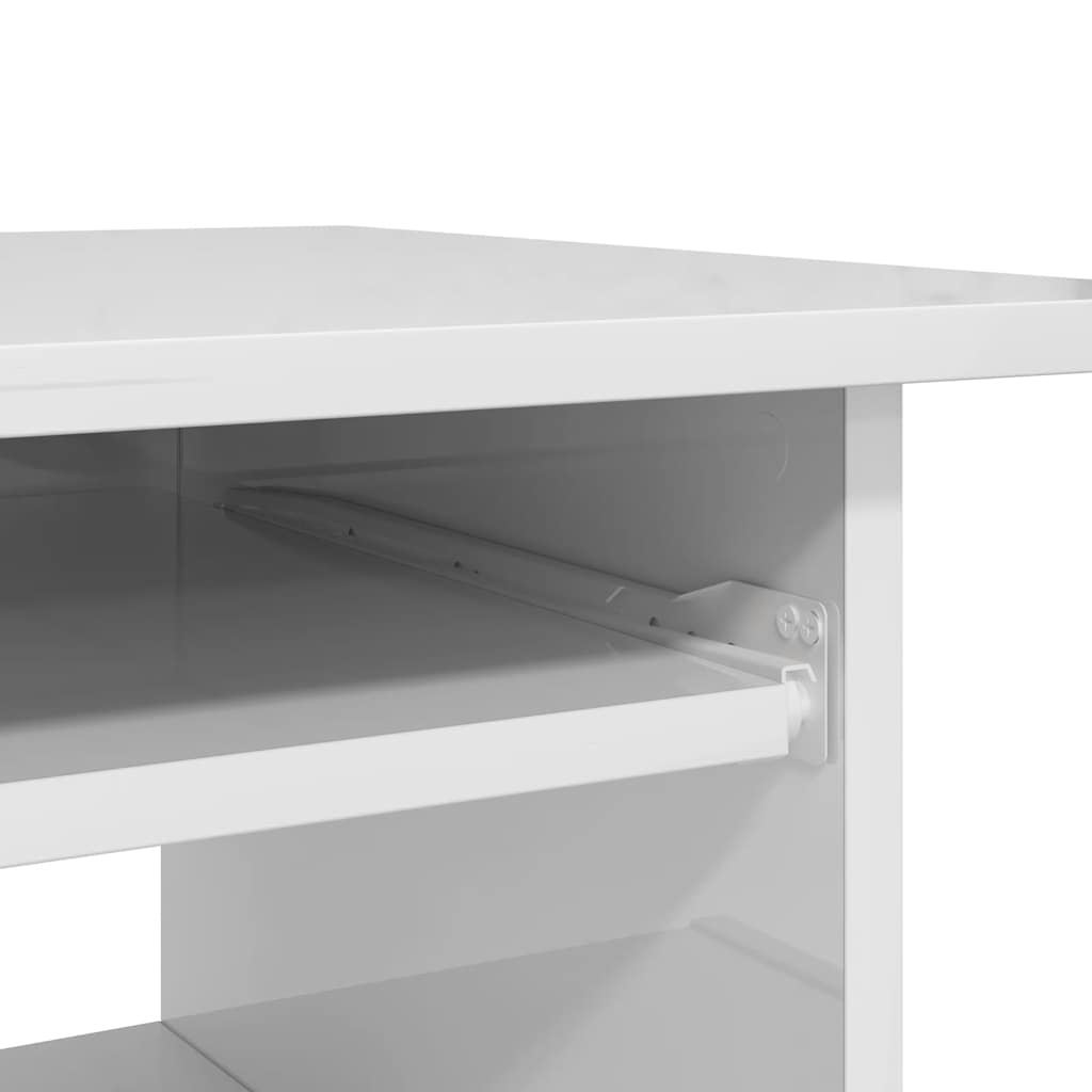 Bureau blanc brillant 80x45x74 cm en bois