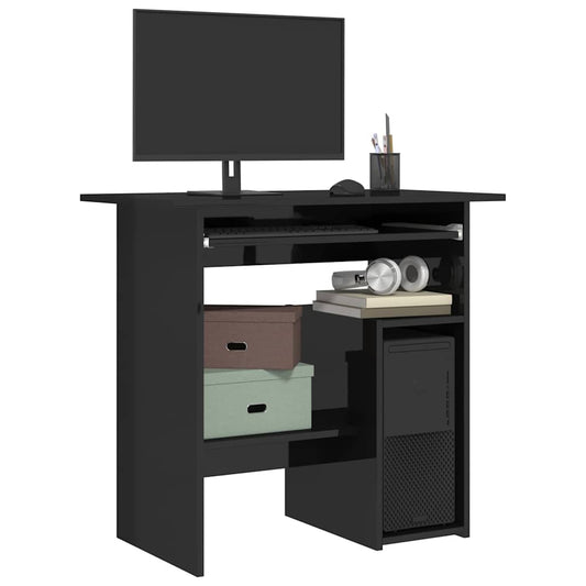 Schreibtisch Hochglanz-Schwarz 80x45x74 cm Holzwerkstoff