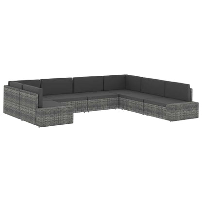 Modulares Mittelsofa Poly Rattan Schwarz