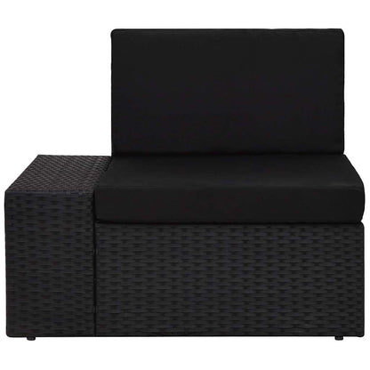 Modulares Sofa-Eckteil mit Armlehne (rechts) Poly Rattan Schwarz