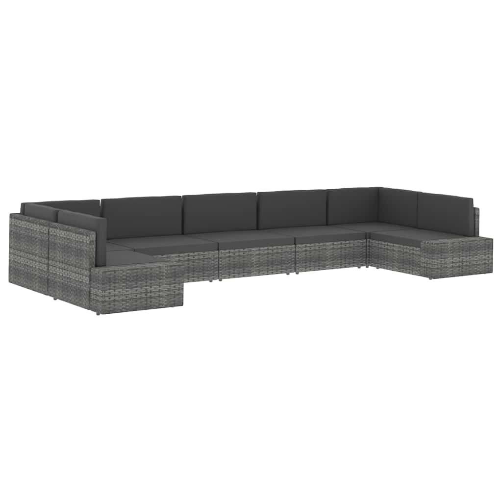 Modulares Sofa-Eckteil mit Armlehne (rechts) Poly Rattan Schwarz