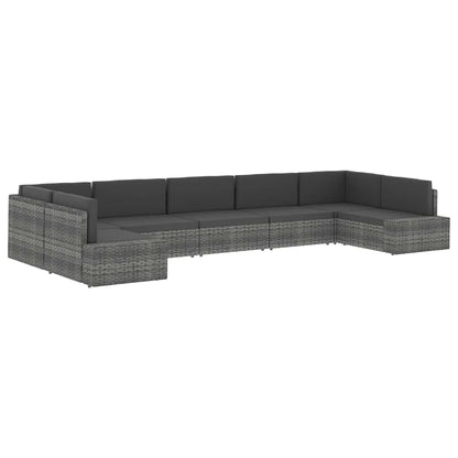 Modulares Sofa-Eckteil mit Armlehne (rechts) Poly Rattan Schwarz