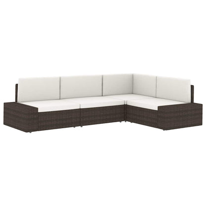 Modulares Sofa-Eckteil mit Armlehne (rechts) Poly Rattan Schwarz