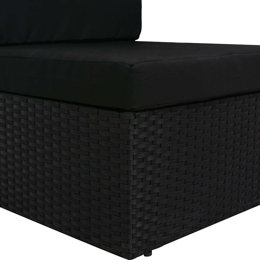 Modulares Sofa-Eckteil mit Armlehne (rechts) Poly Rattan Schwarz