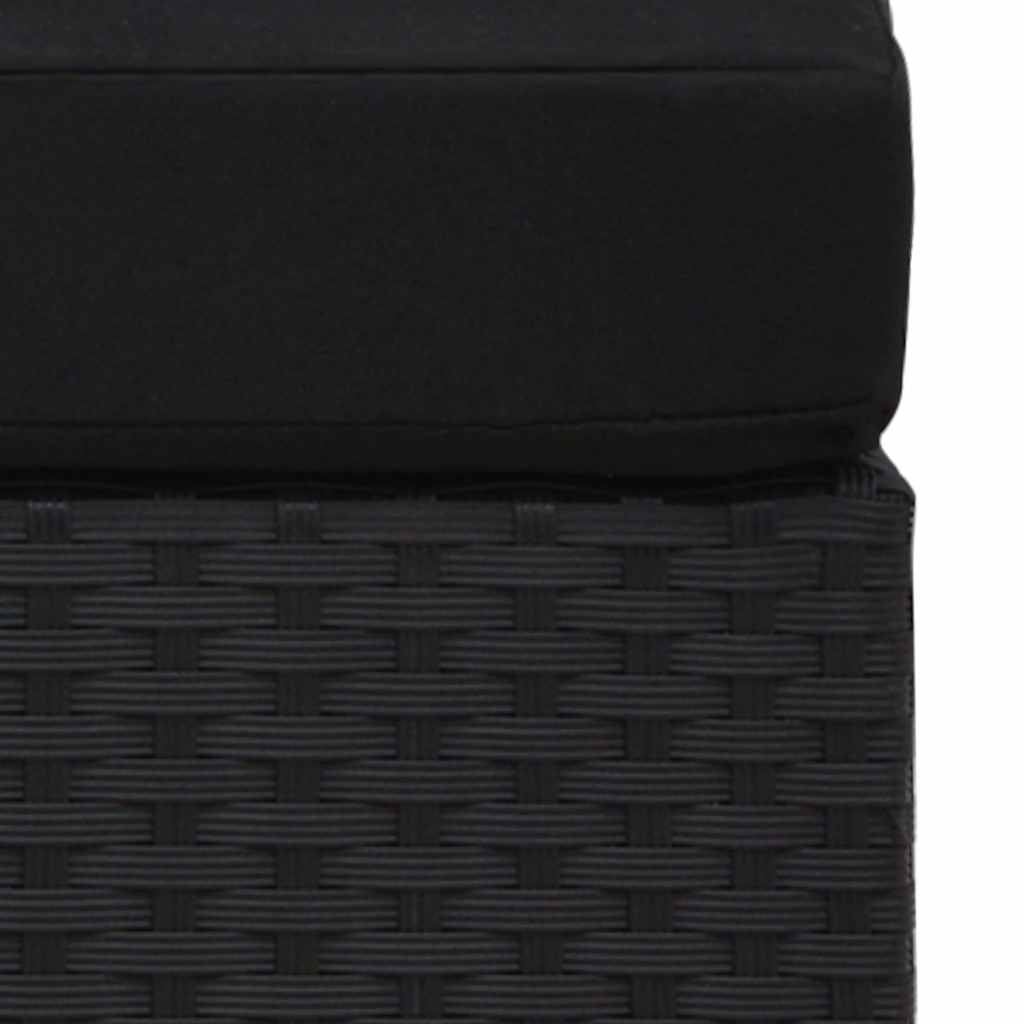 Modulares Sofa-Eckteil mit Armlehne (rechts) Poly Rattan Schwarz