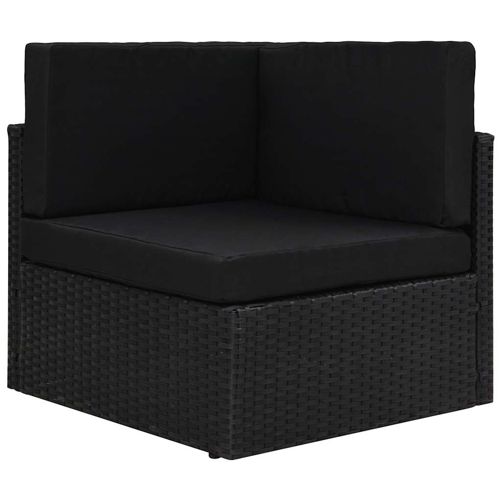 Modulares Sofa-Eckteil Poly Rattan Schwarz