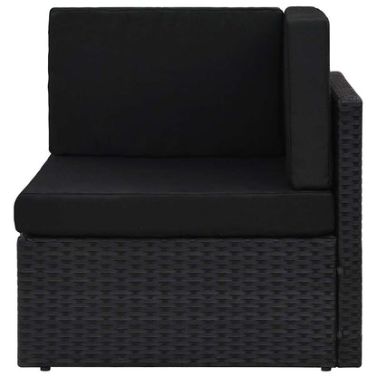 Modulares Sofa-Eckteil Poly Rattan Schwarz
