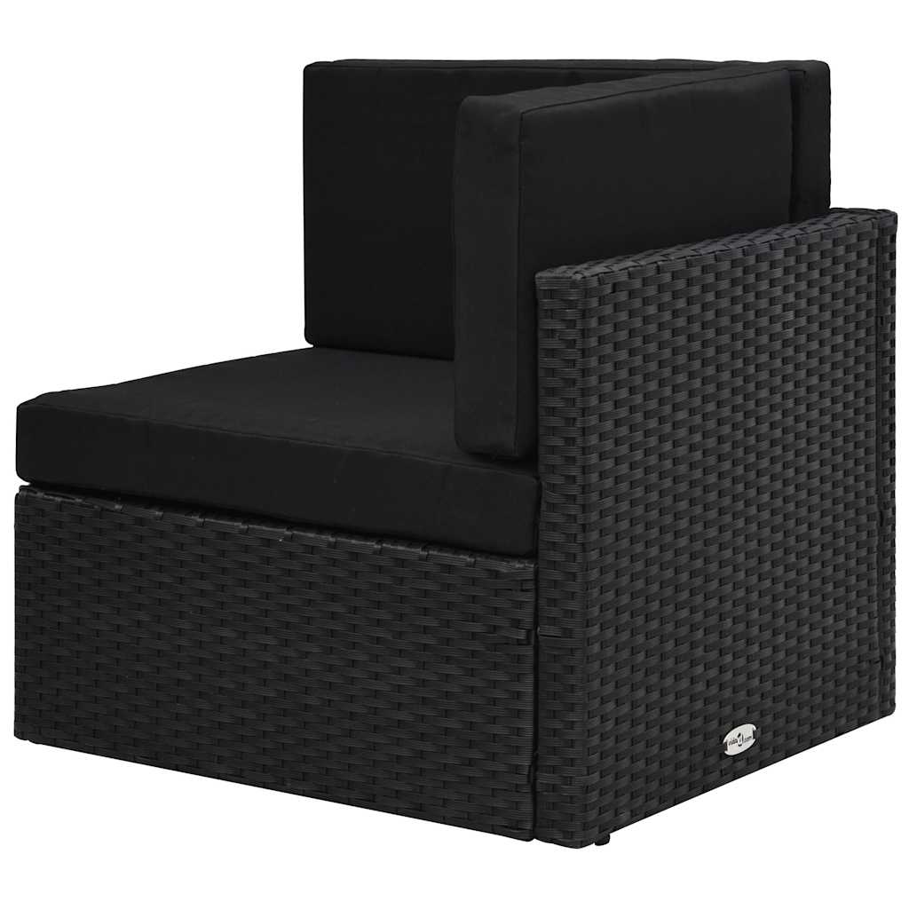 Modulares Sofa-Eckteil Poly Rattan Schwarz