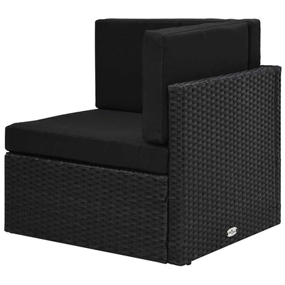 Modulares Sofa-Eckteil Poly Rattan Schwarz