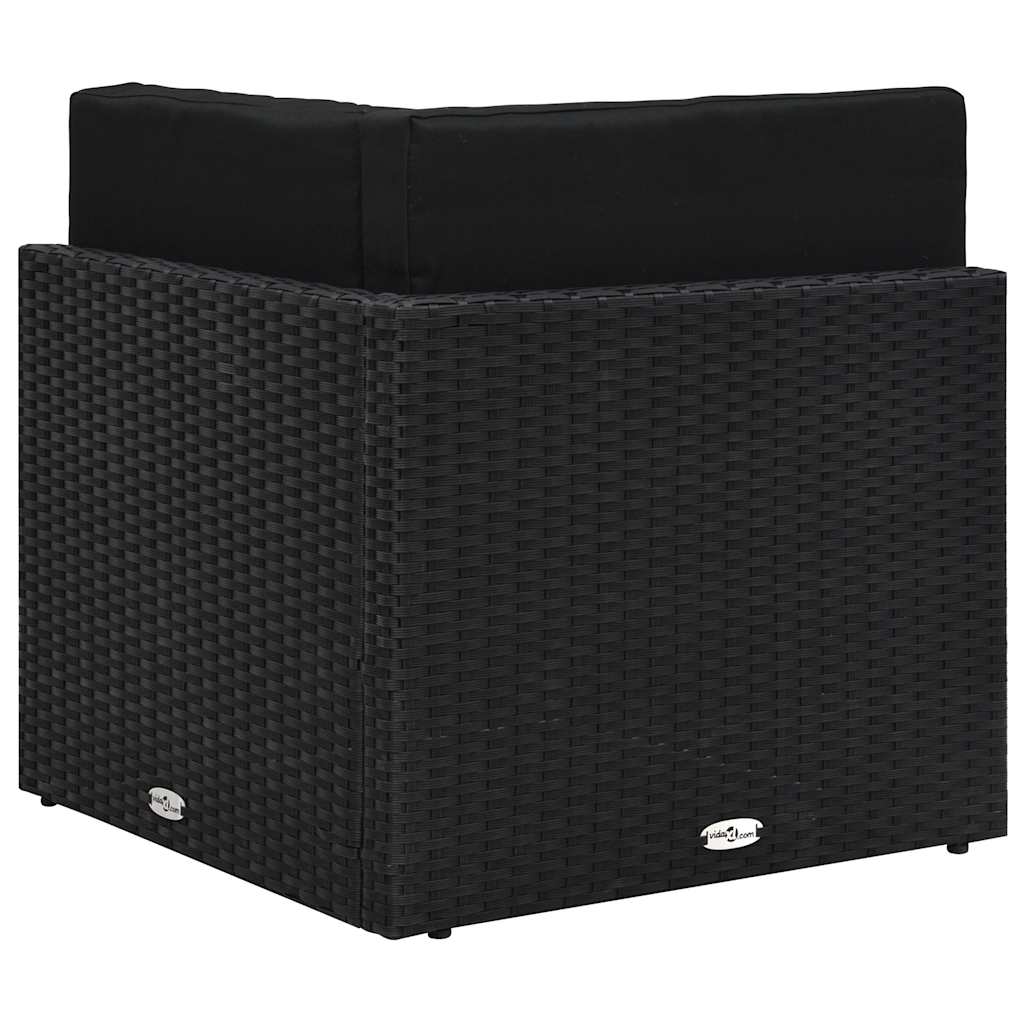 Modulares Sofa-Eckteil Poly Rattan Schwarz