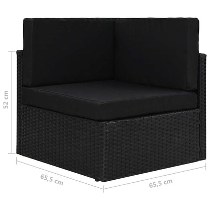 Modulares Sofa-Eckteil Poly Rattan Schwarz