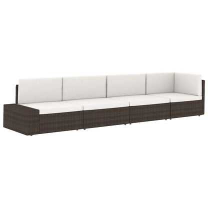 Modulares Sofa-Eckteil Poly Rattan Schwarz