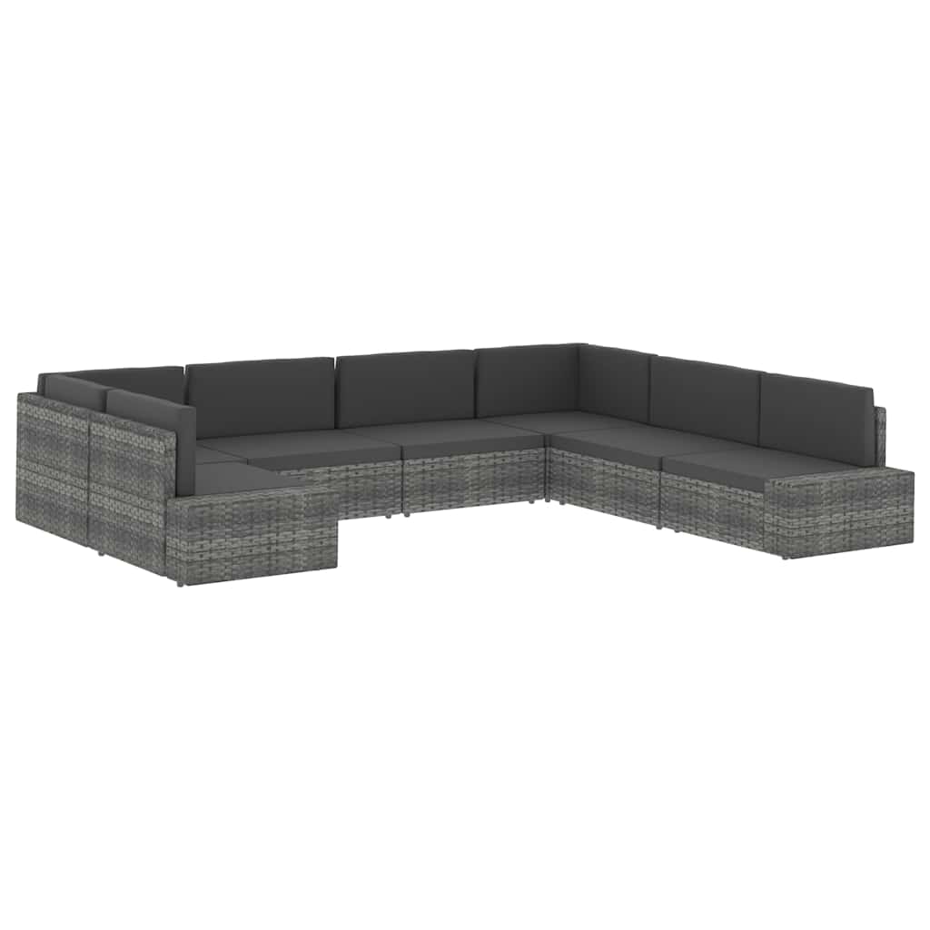 Modulares Sofa-Eckteil Poly Rattan Schwarz