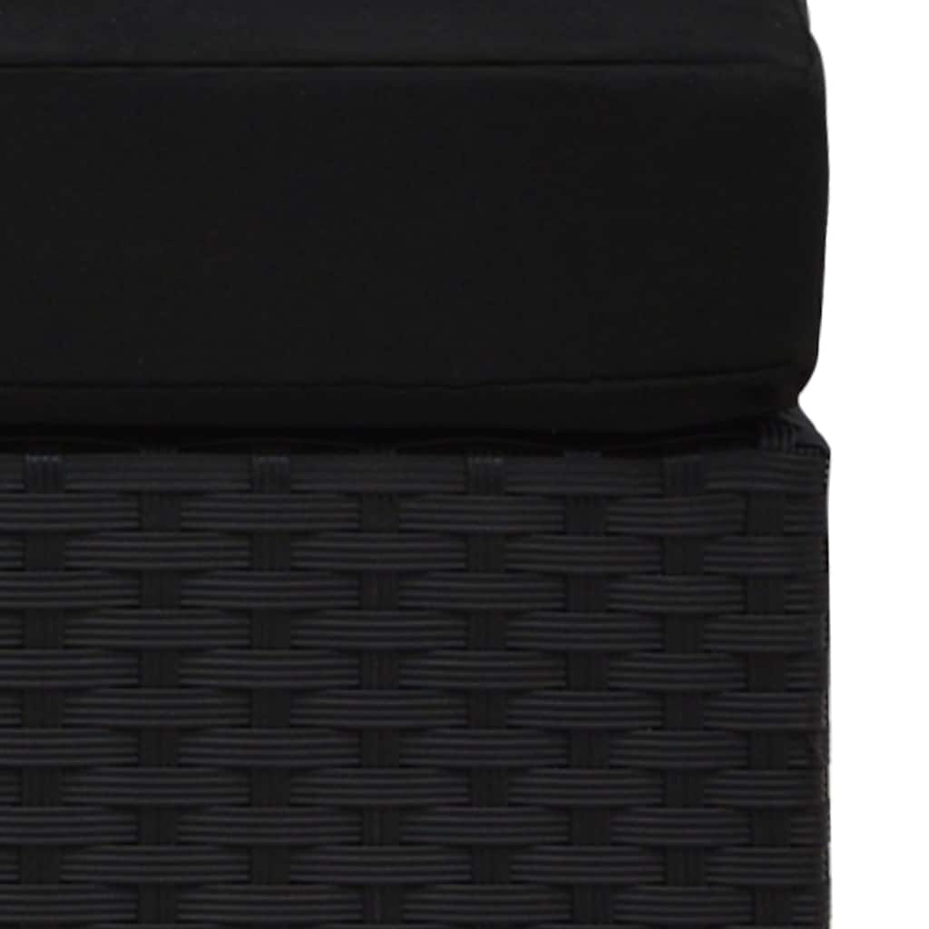 2-tlg. Garten-Lounge-Set Poly Rattan Schwarz