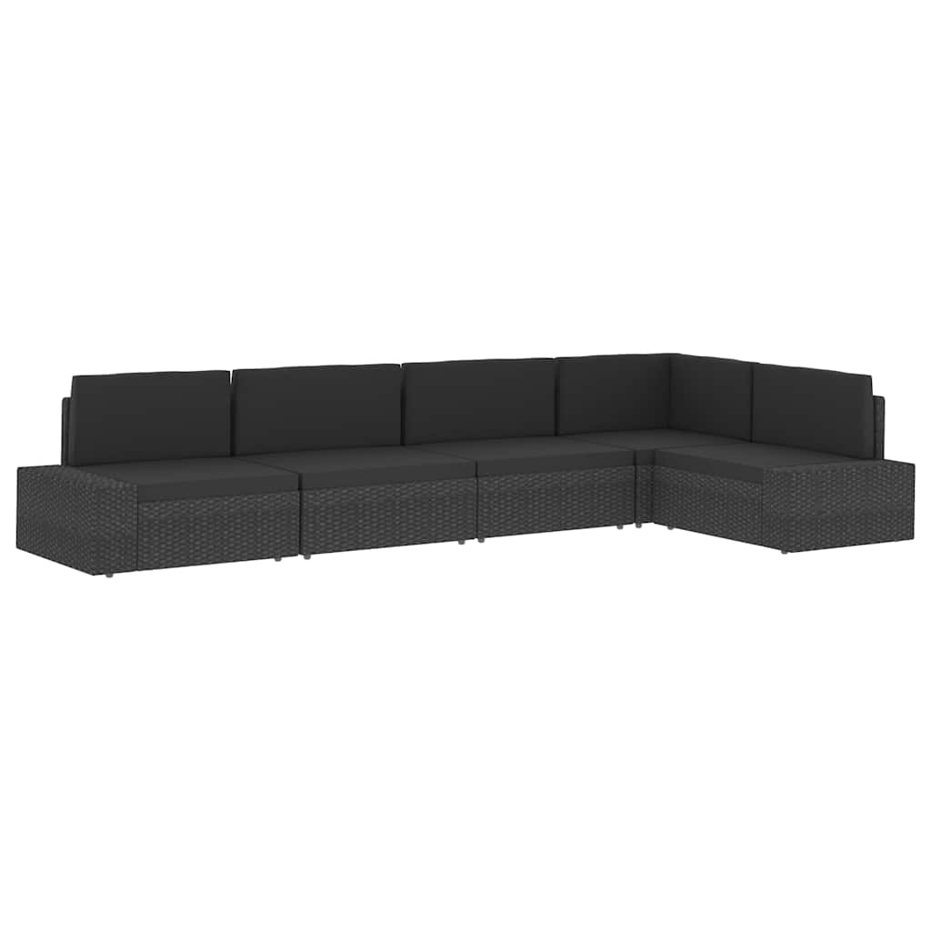 Modulares Sofa-Eckteil Poly Rattan Grau