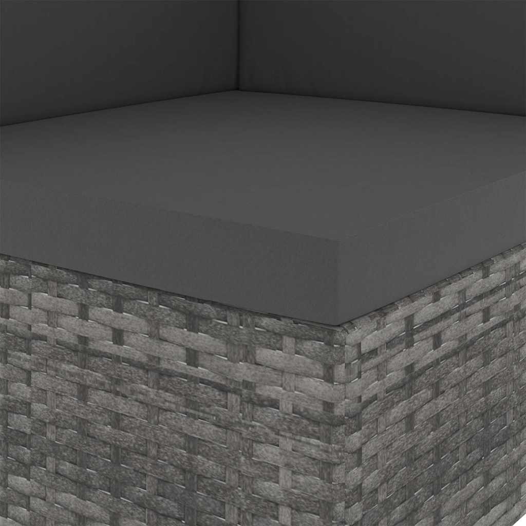 Modulares Sofa-Eckteil Poly Rattan Grau