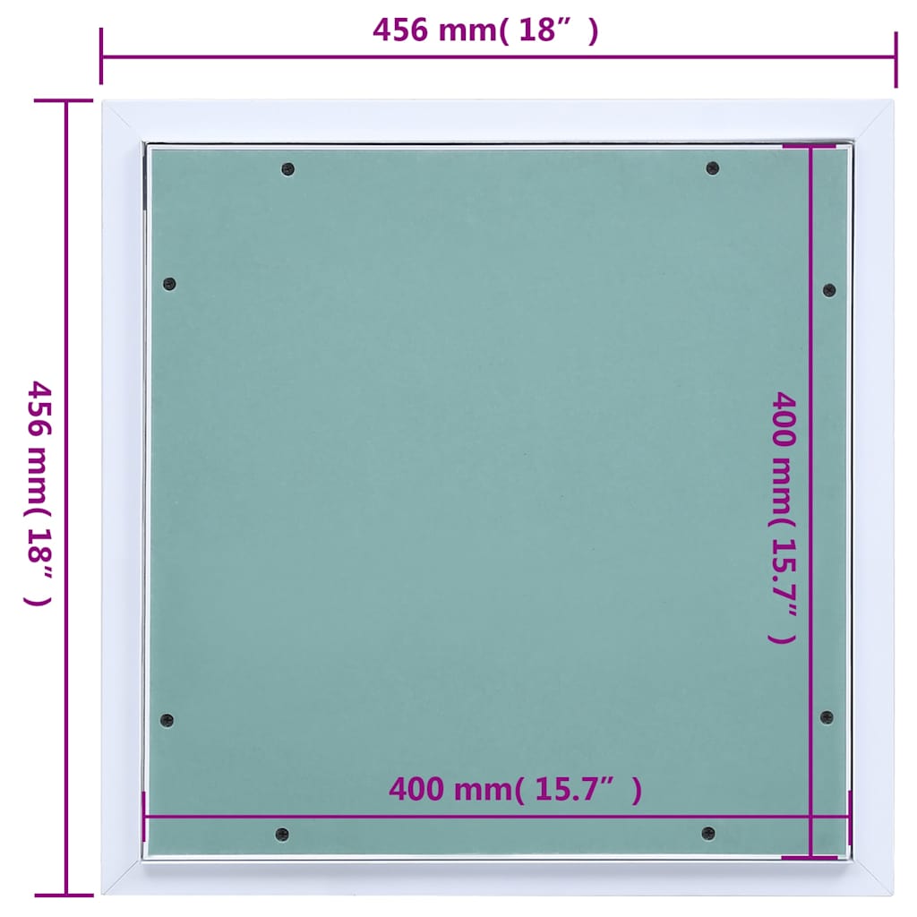 Revisionsklappe mit Aluminium-Rahmen und GK-Einlage 400x400 mm