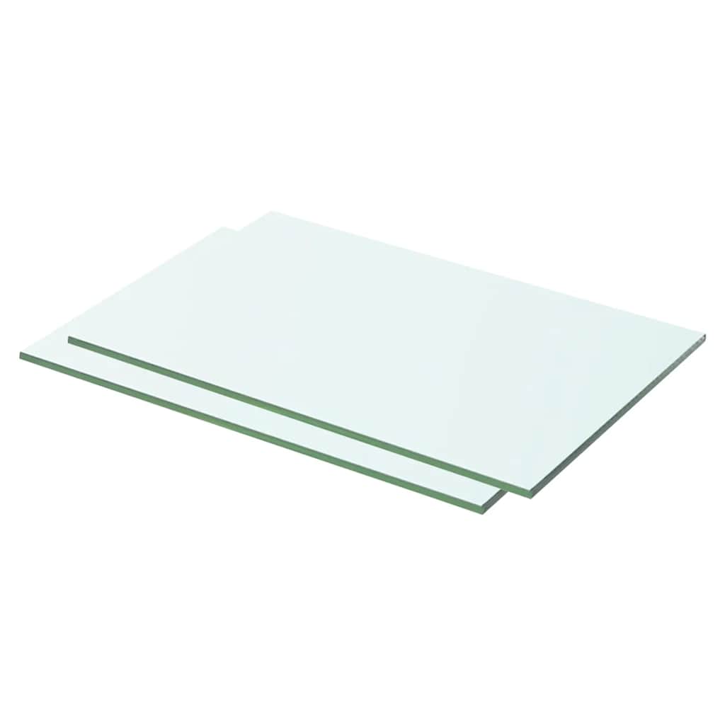 Regalböden 2 Stk. Glas Transparent 50x25 cm