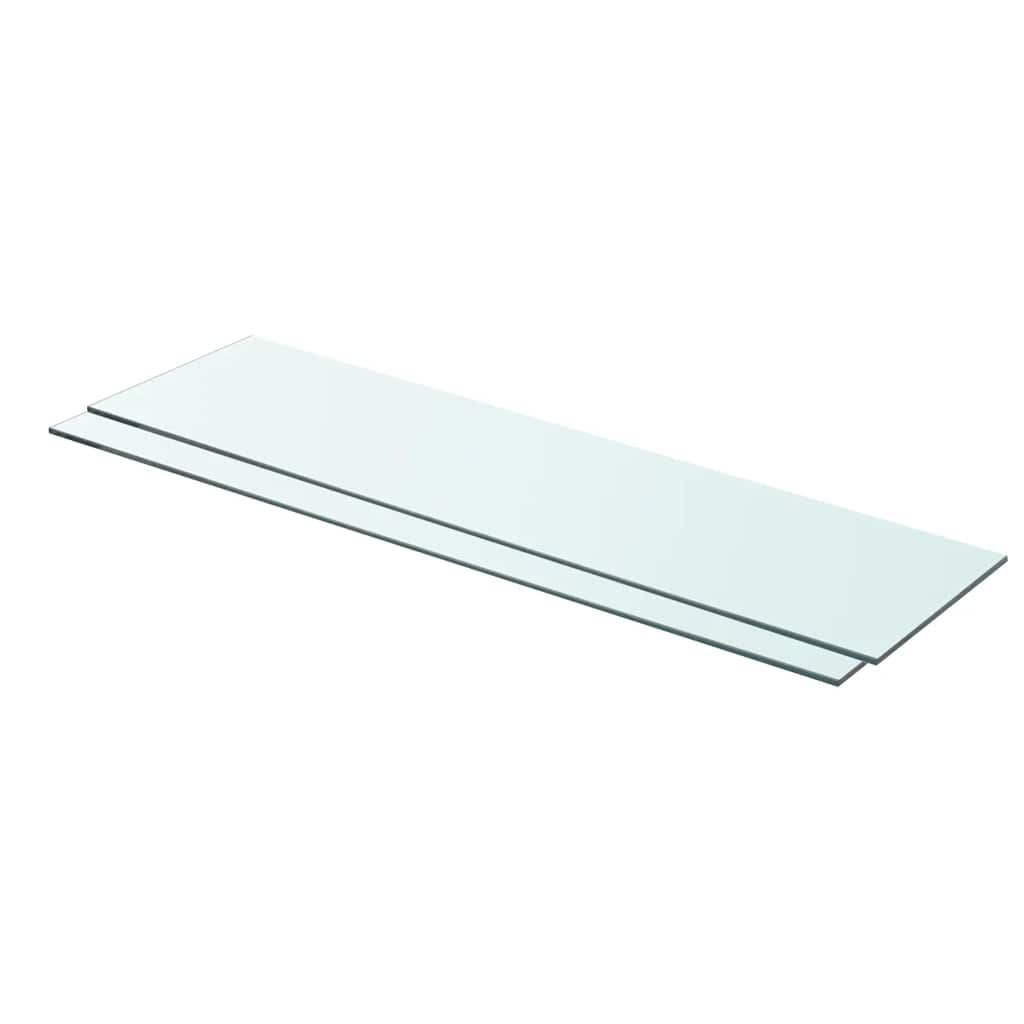 Regalböden 2 Stk. Glas Transparent 80x20 cm