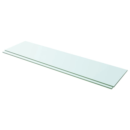 Étagères (2 pièces). Verre transparent 100 x 25 cm.