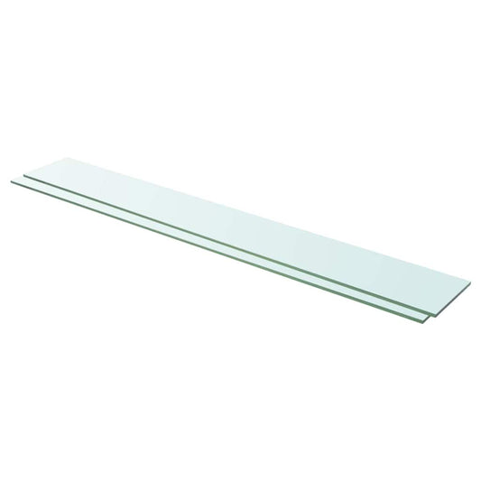 Étagères (2 pièces). Verre transparent, 110 x 15 cm.