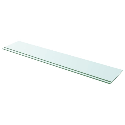 Étagères (2 pièces). Verre transparent, 110 x 20 cm.