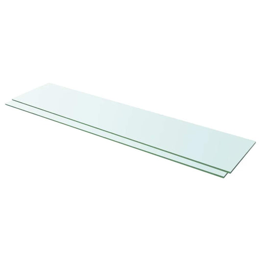 Étagères (2 pièces). Verre transparent, 110 x 25 cm.
