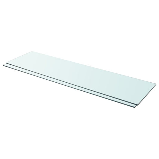 Étagères (2 pièces). Verre transparent 110 x 30 cm.